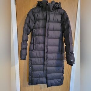 Women''s Black Long Puffer Coat